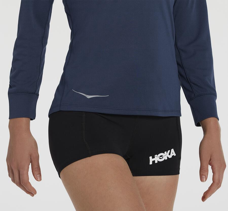 Hoka One One Tops Womens Navy - Performance 3/4 Sleeve - 78503YKPU